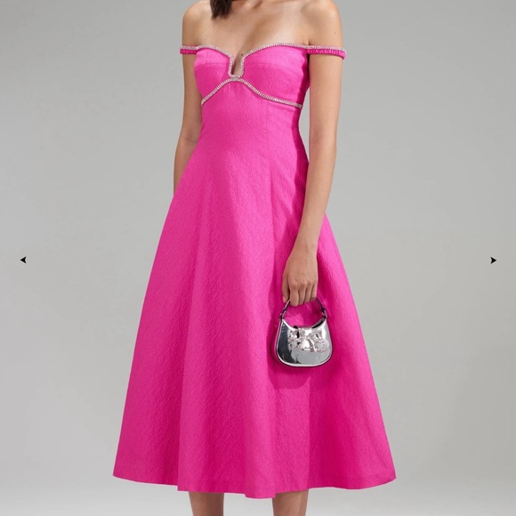 NWT Self Portrait Pink Off-Shoulder Dress - Picture 2 of 6